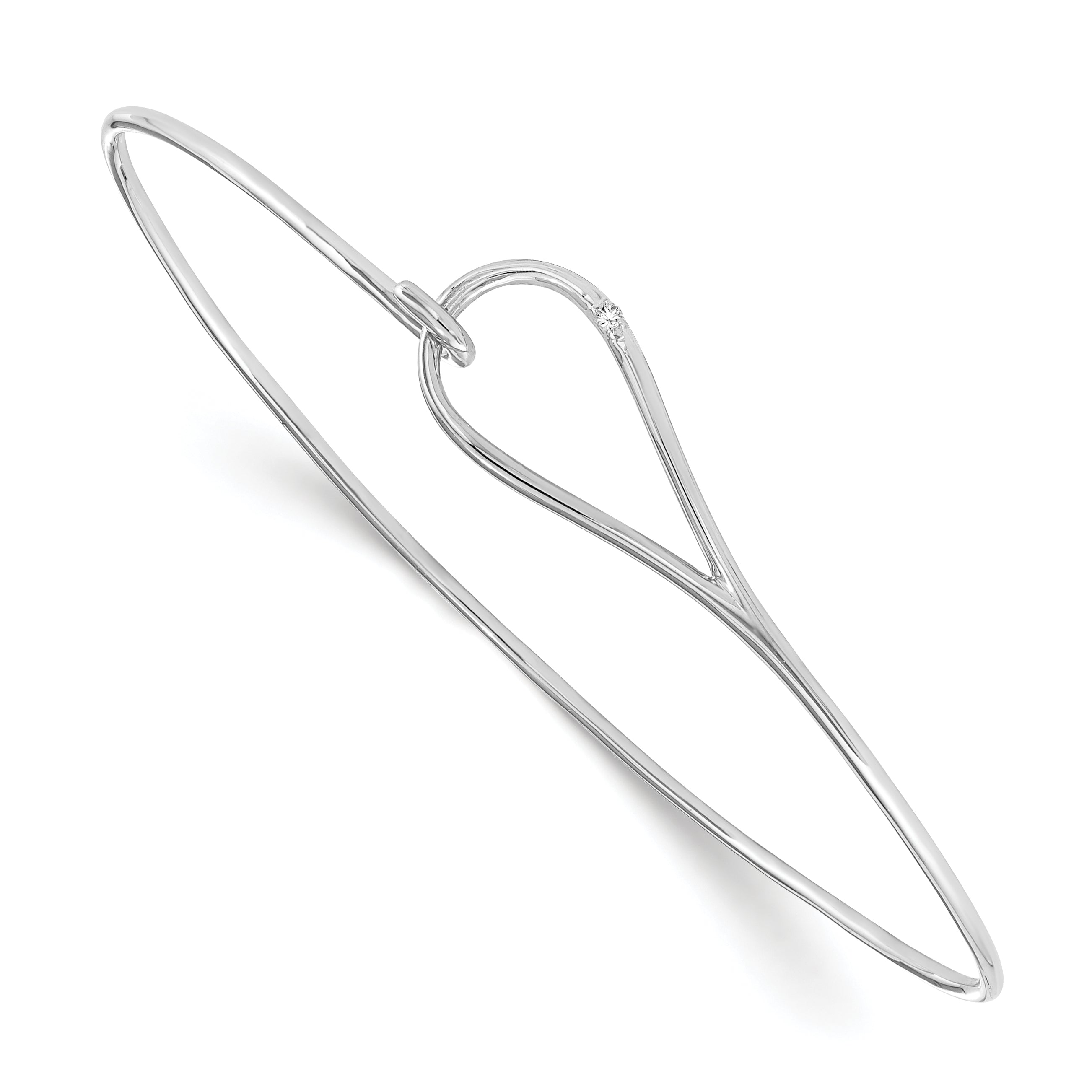 White Ice Sterling Silver Rhodium-plated Diamond Bangle Main image