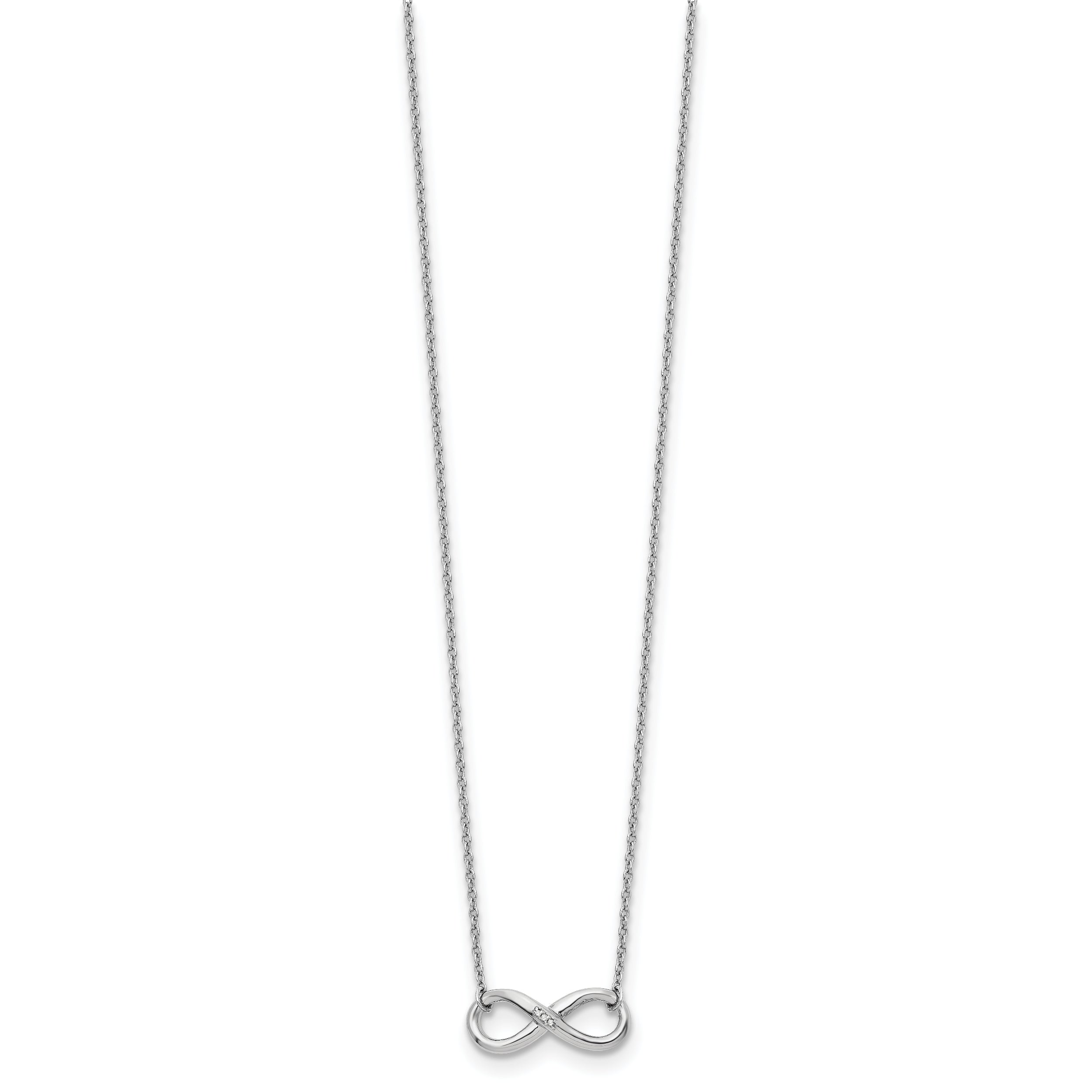 Sophia Jewelers Sterling Silver Diamond Infinity Necklace Gift Ready
