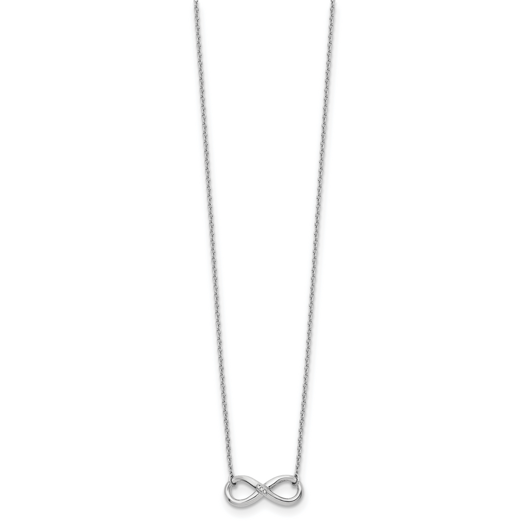 Sophia Jewelers Sterling Silver Diamond Infinity Necklace Gift Ready