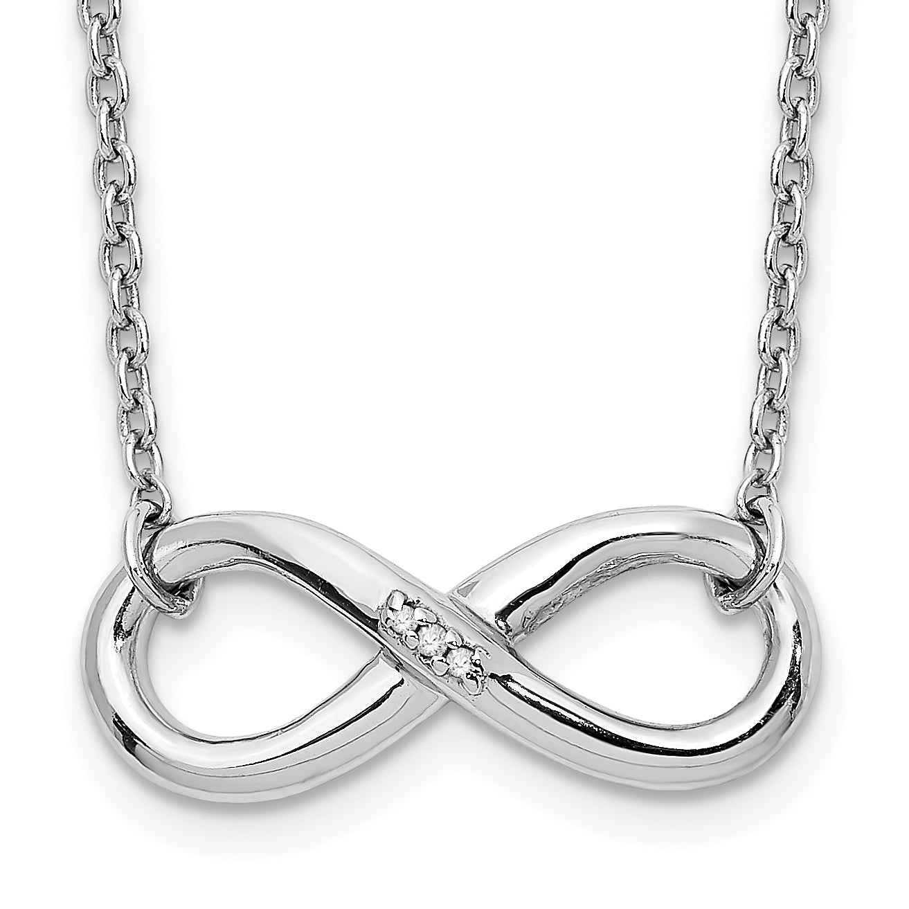 White Ice Sterling Silver Rhodium-plated 18 Inch Diamond Infinity Necklace