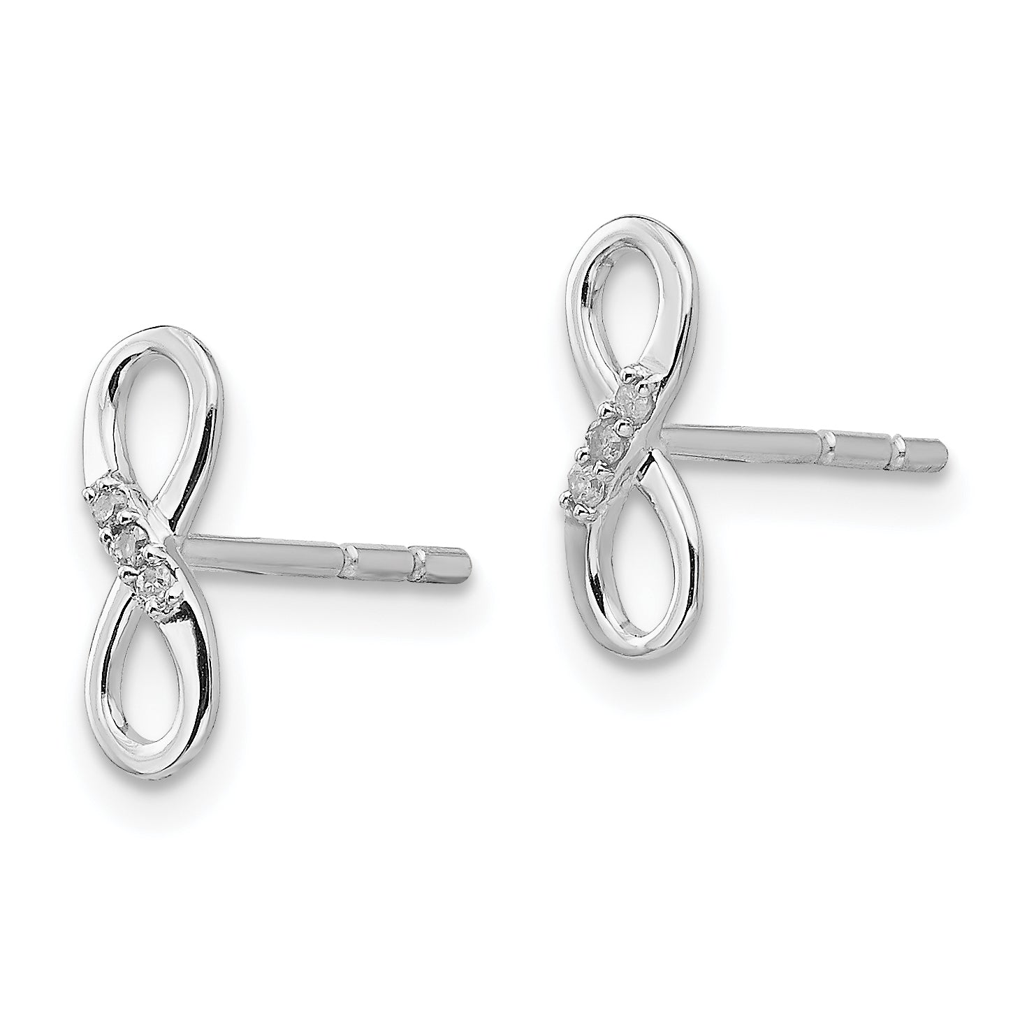 Sophia Jewelers Sterling Silver Diamond Infinity Earrings in Gift Box Secondary image