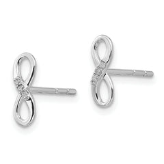 Sophia Jewelers Sterling Silver Diamond Infinity Earrings in Gift Box
