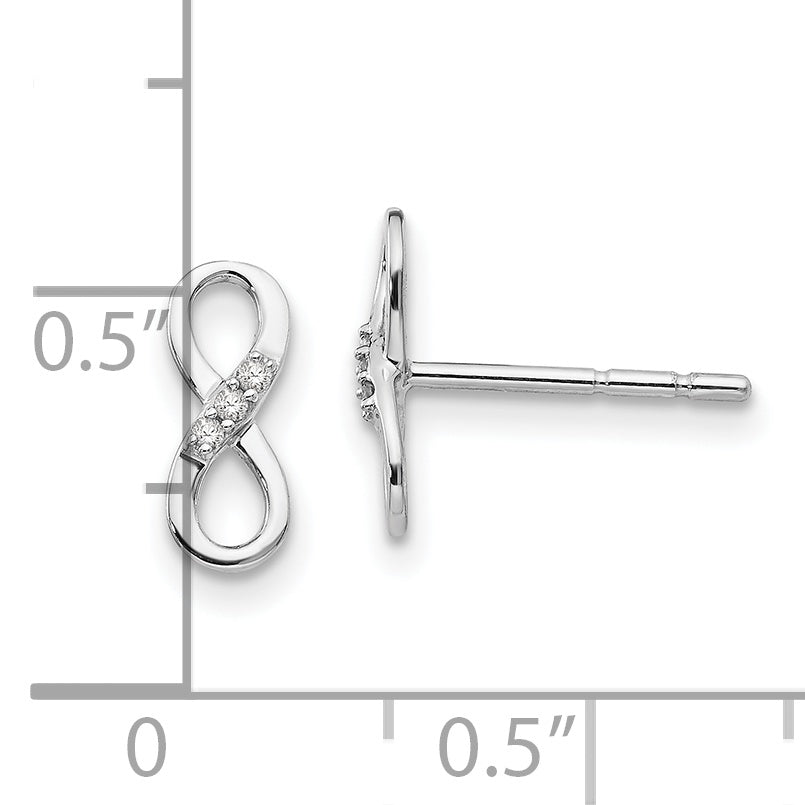Sophia Jewelers Sterling Silver Diamond Infinity Earrings in Gift Box