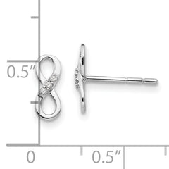 Sophia Jewelers Sterling Silver Diamond Infinity Earrings in Gift Box