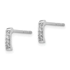 Sophia Jewelers Sterling Silver Diamond Earrings with Rhodium Polish