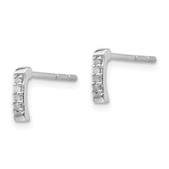 Sophia Jewelers Sterling Silver Diamond Earrings with Rhodium Polish