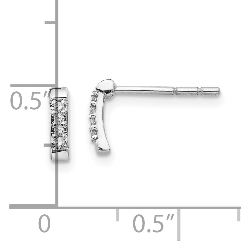 Sophia Jewelers Sterling Silver Diamond Earrings with Rhodium Polish