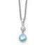White Ice Sterling Silver Rhodium-plated 18 Inch Blue Topaz and Diamond Necklace with 2 Inch Extender