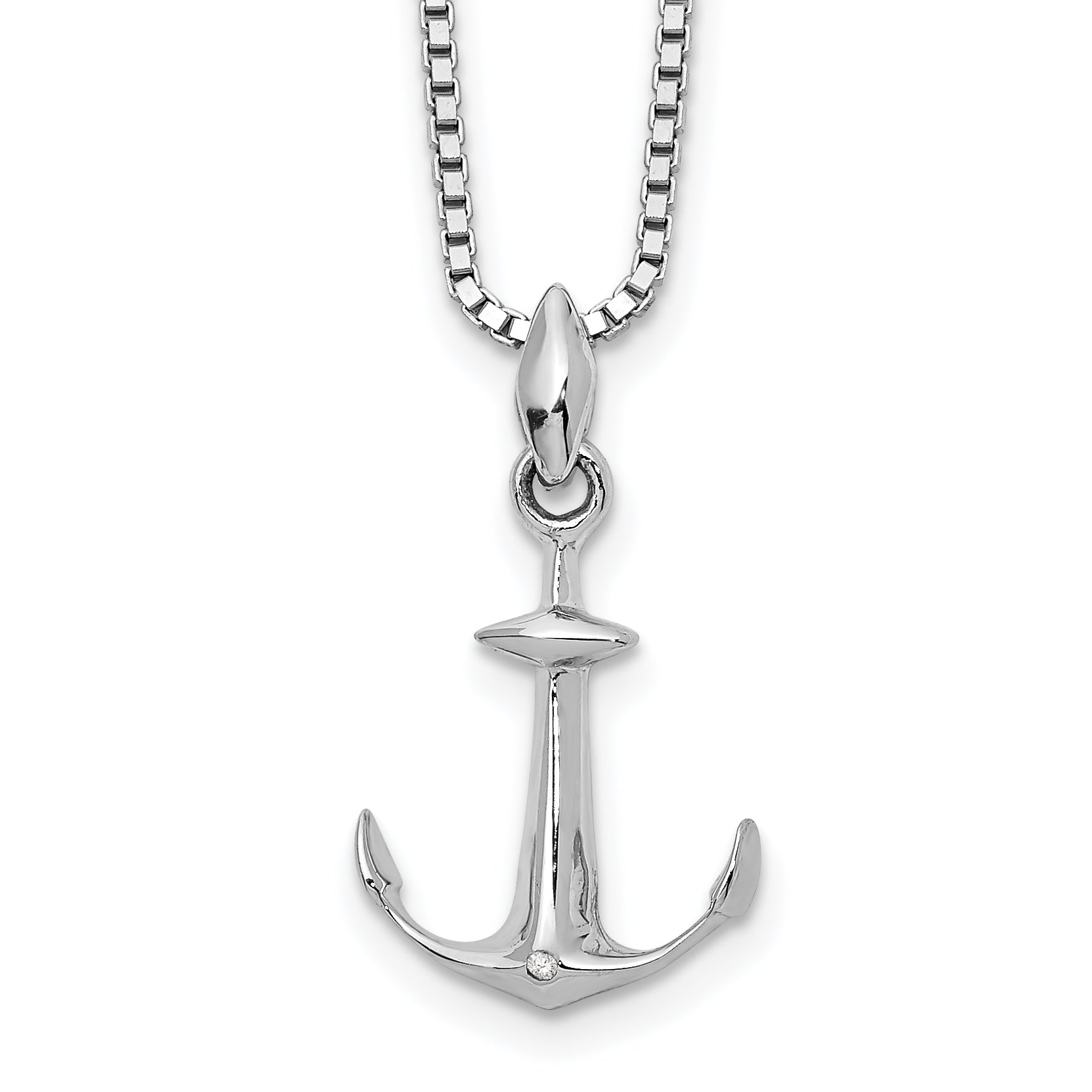 White Ice Sterling Silver Rhodium-plated 18 Inch Diamond Necklace with 2 Inch Extender Main image