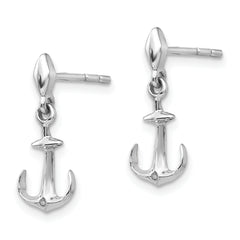 Sterling Silver Diamond Anchor Dangle Earrings Gift Ready