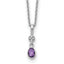 White Ice Sterling Silver Rhodium-plated 18 Inch Amethyst and Diamond Necklace with 2 Inch Extender