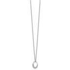 White Ice Sterling Silver Diamond Oval Necklace with Rhodium Finish