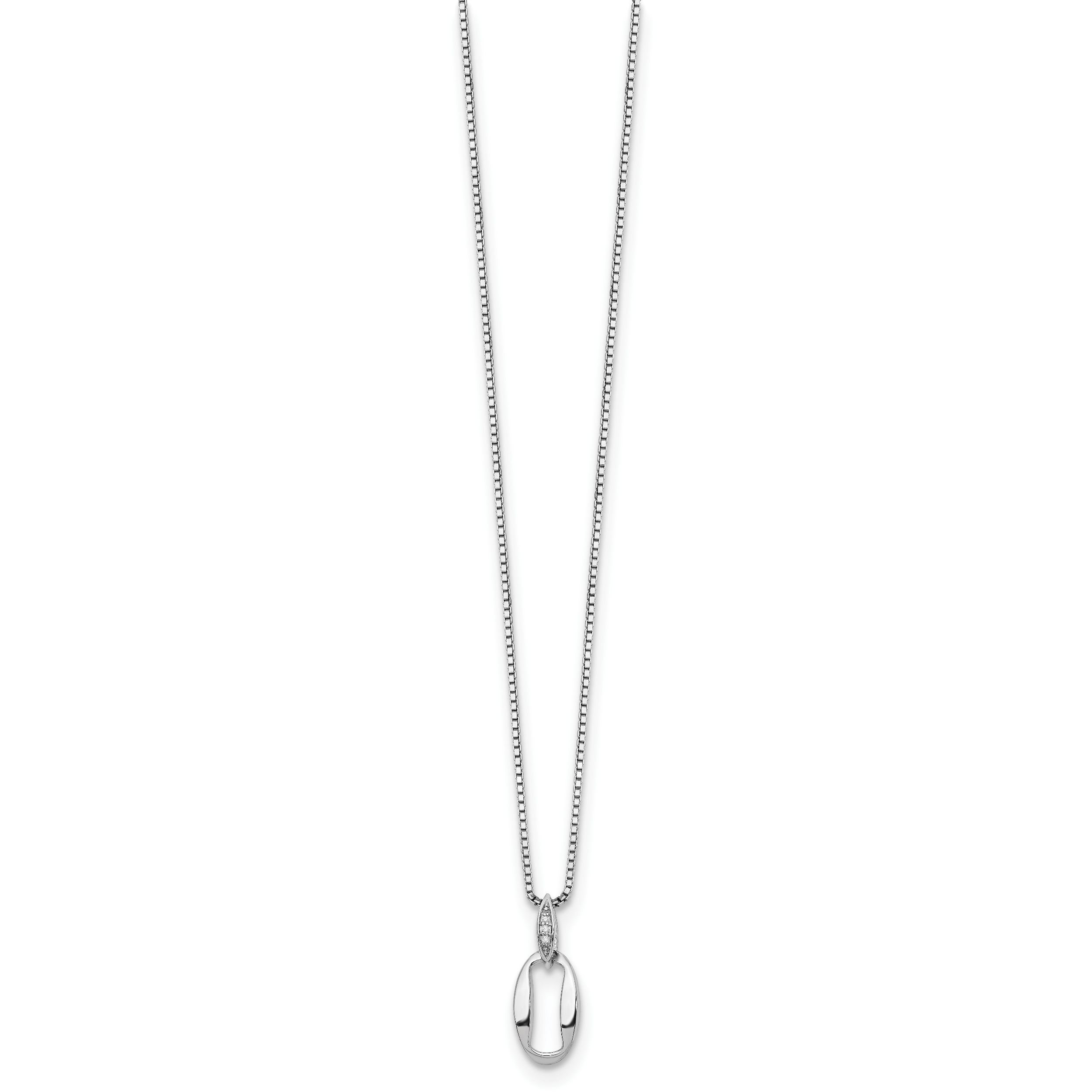 Sophia Jewelers Sterling Silver Diamond Necklace with Rhodium Plating Secondary image