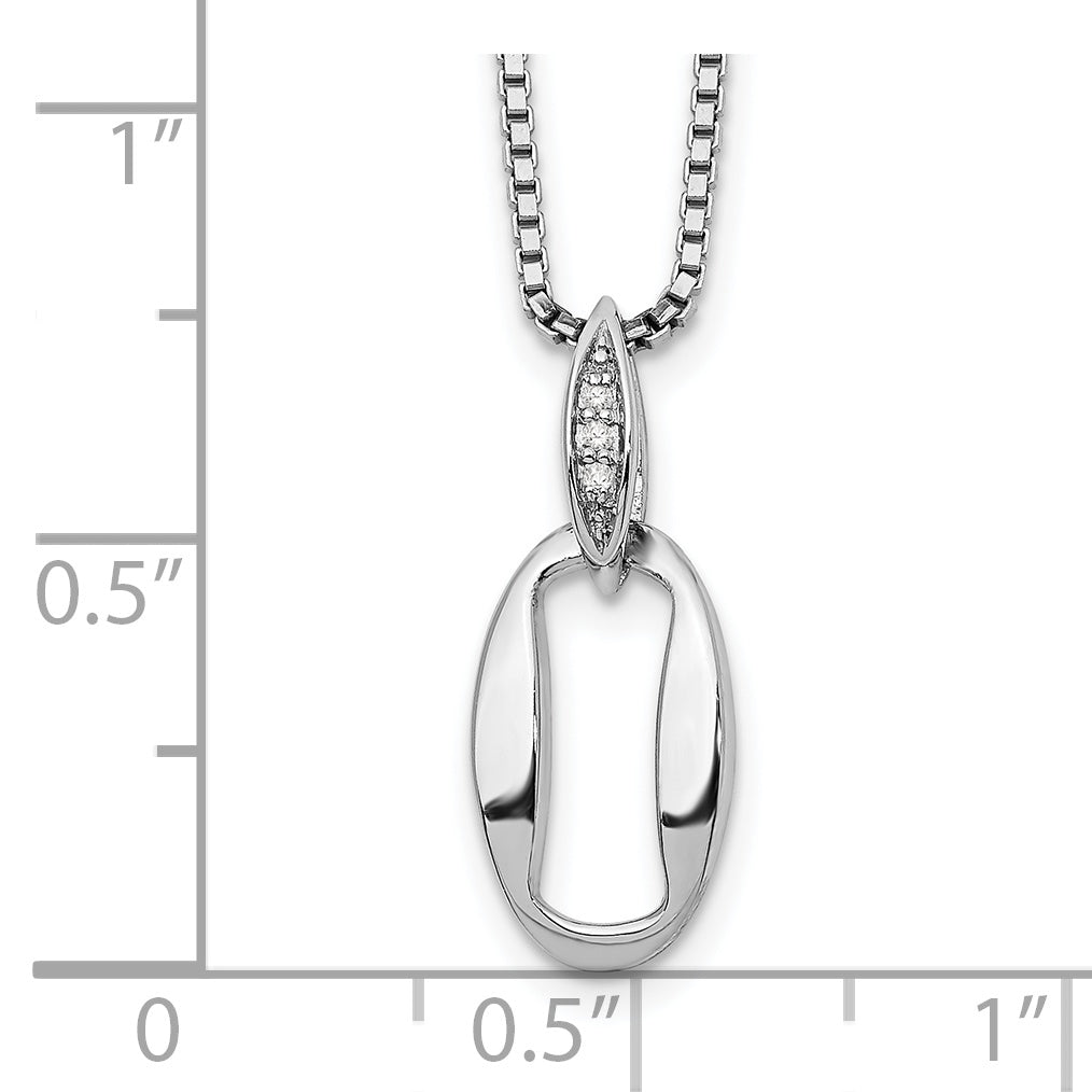 Sophia Jewelers Sterling Silver Diamond Necklace with Rhodium Plating