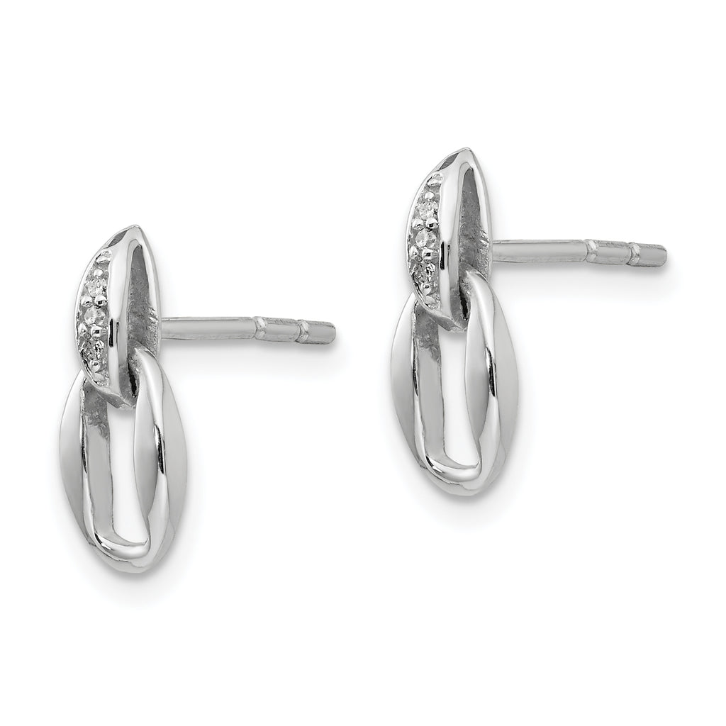 Sterling Silver Rhodium-Plated Diamond Dangle Earrings Gift Ready