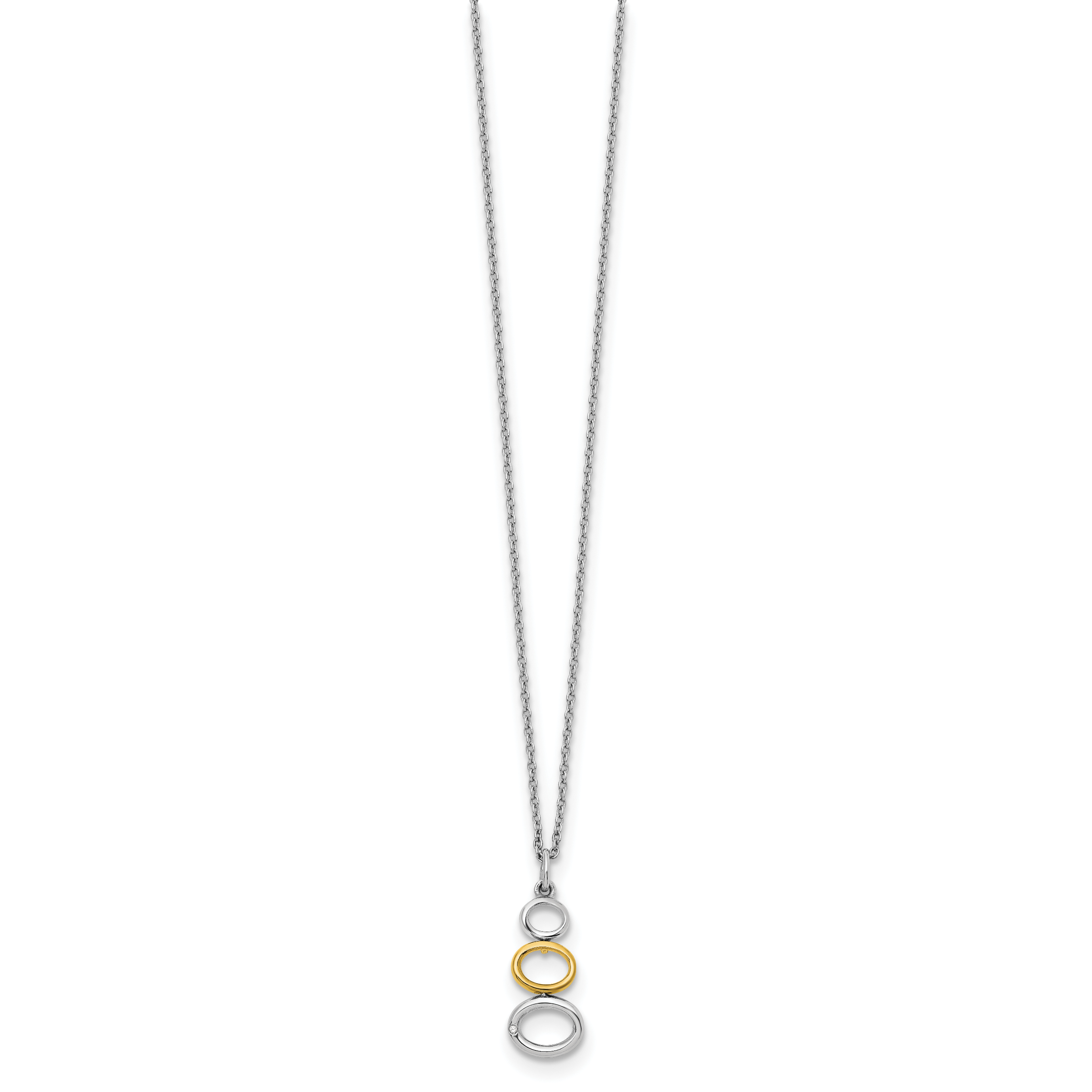 Sophia Jewelers White Ice Sterling Silver Diamond Necklace with Gold-Tone Elegance Secondary image