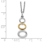 Sophia Jewelers White Ice Sterling Silver Diamond Necklace with Gold-Tone Elegance