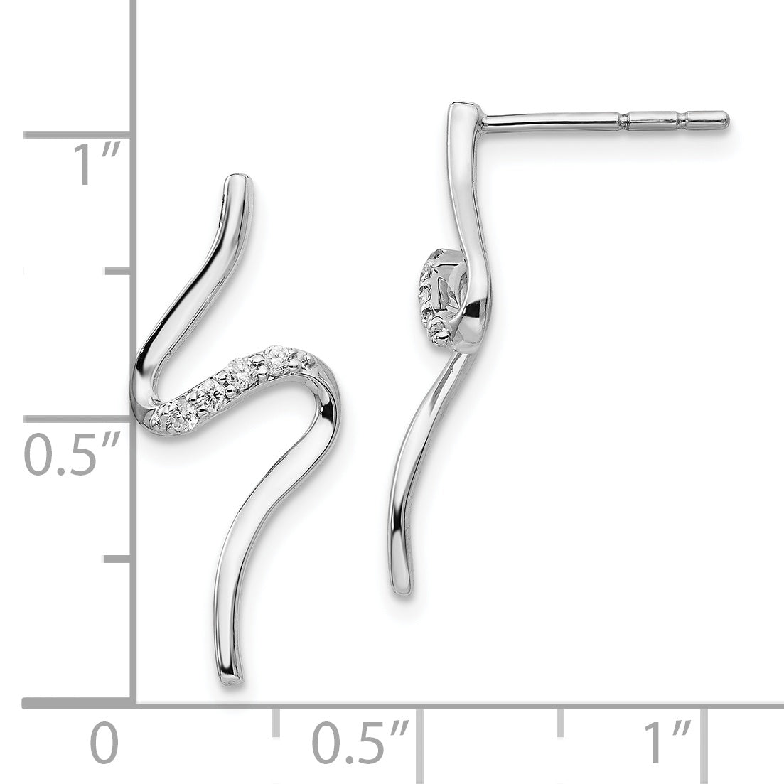 Sophia Jewelers Sterling Silver Diamond Dangle Earrings with Rhodium Finish