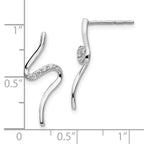 Sophia Jewelers Sterling Silver Diamond Dangle Earrings with Rhodium Finish