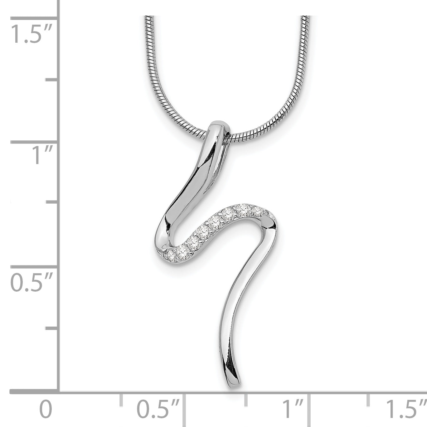 Sophia Jewelers White Ice Sterling Silver Diamond Necklace with Extender