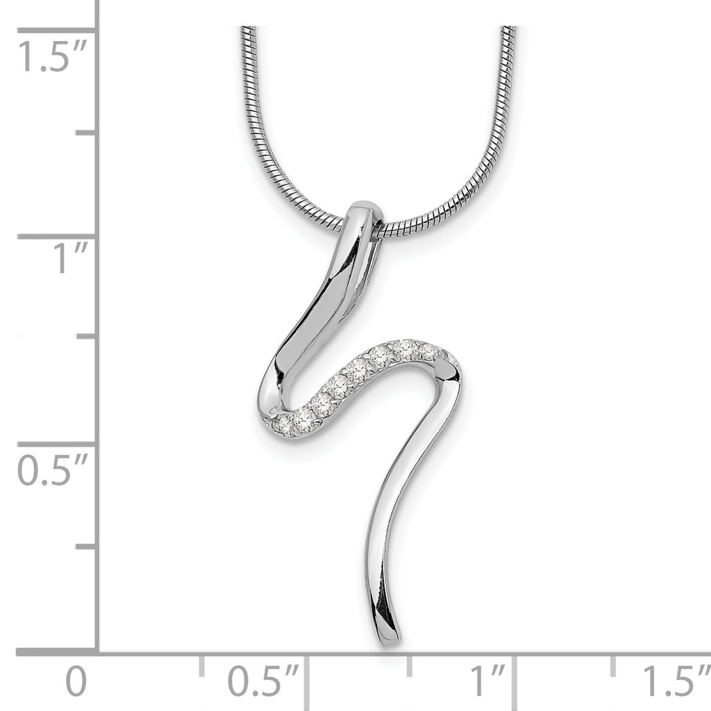 Sophia Jewelers White Ice Sterling Silver Diamond Necklace with Extender