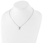 White Ice Sterling Silver Diamond Circle Pendant Necklace with Extender