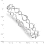 Sophia Jewelers 925 Sterling Silver Diamond Infinity Bangle Polished Gift Ready