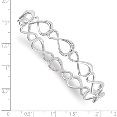 Sophia Jewelers 925 Sterling Silver Diamond Infinity Bangle Polished Gift Ready