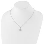 Sophia Jewelers Sterling Silver Diamond Spiral Necklace with Rhodium Finish, Gift Ready
