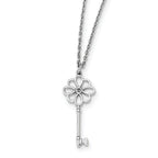Sophia Jewelers Sterling Silver 18 Diamond Key Necklace Gift Ready