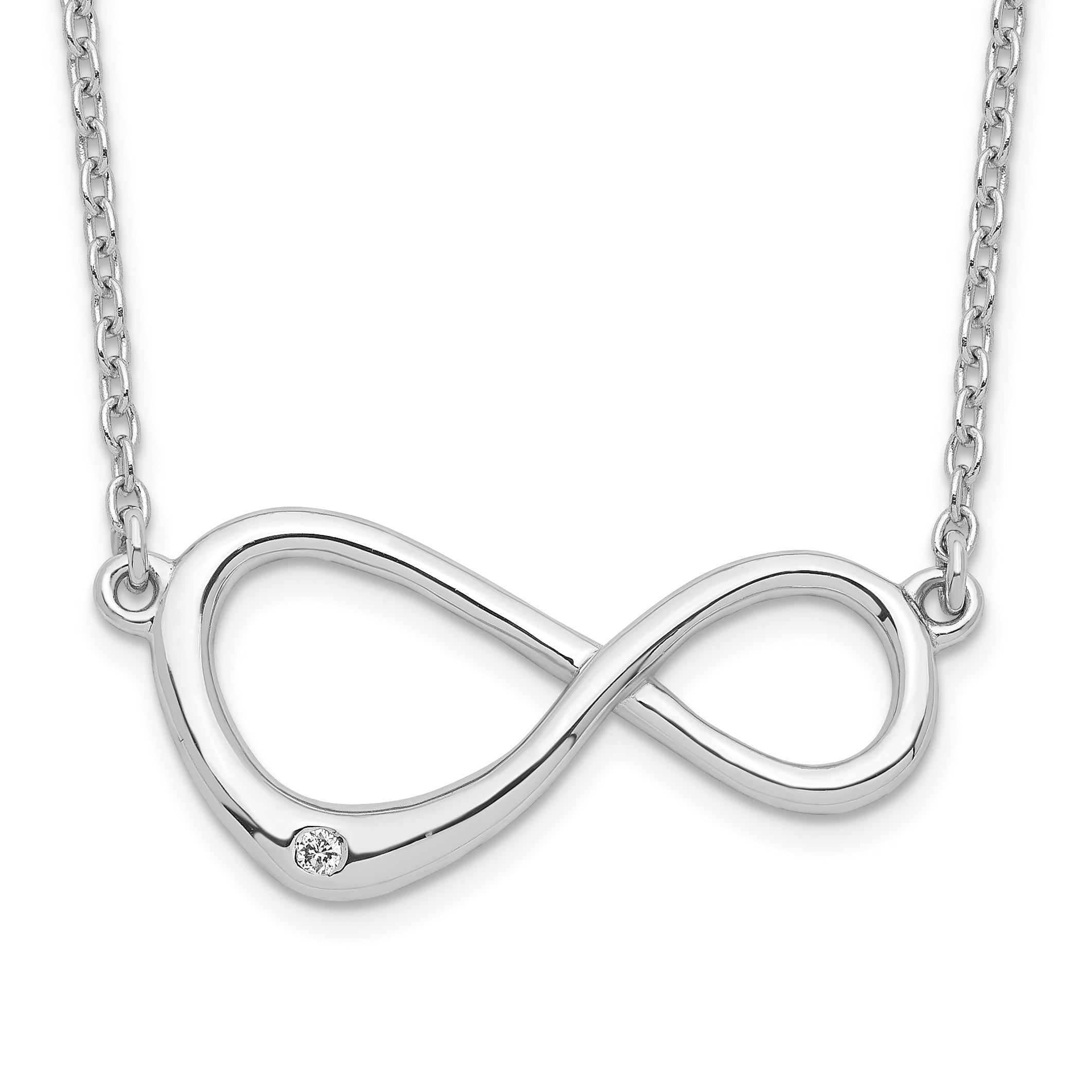 White Ice Sterling Silver Rhodium-plated 16 Inch Diamond Infinity Symbol Necklace Main image