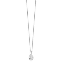 White Ice Sterling Silver Rhodium-plated 18 Inch Diamond Leaf Pendant Necklace with 2 Inch Extender