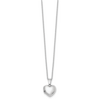 Sophia Jewelers Sterling Silver Diamond Heart Locket Necklace 18-20 Gift Ready