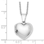 Sophia Jewelers Sterling Silver Diamond Heart Locket Necklace 18-20 Gift Ready