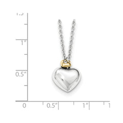 SS White Ice Diamond Gold-plated Double Heart 18in w/2IN EXT Necklace