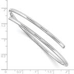 White Ice 925 Sterling Silver Diamond Bangle with Polished Rhodium Finish