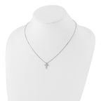 White Ice 925 Sterling Silver Diamond Cross Necklace with Rhodium Polish