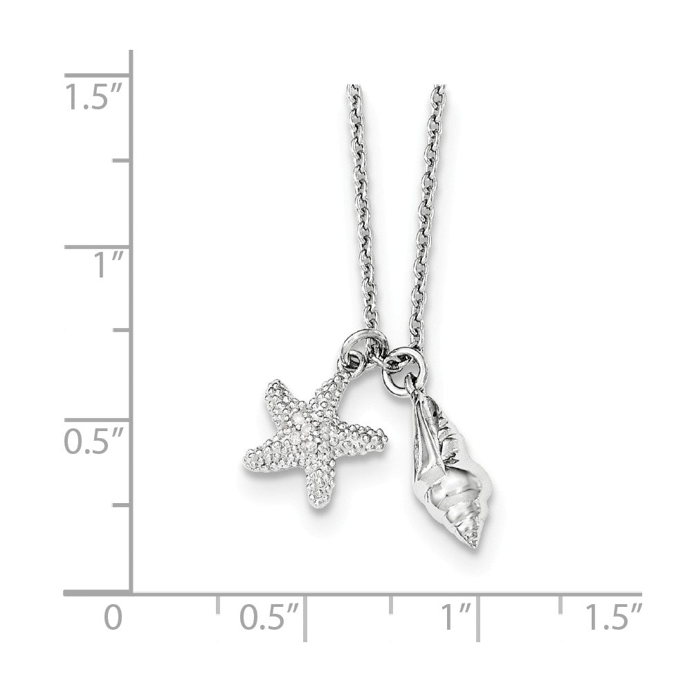 Sophia Jewelers Sterling Silver Diamond Pendant Necklace Gift Ready Secondary image