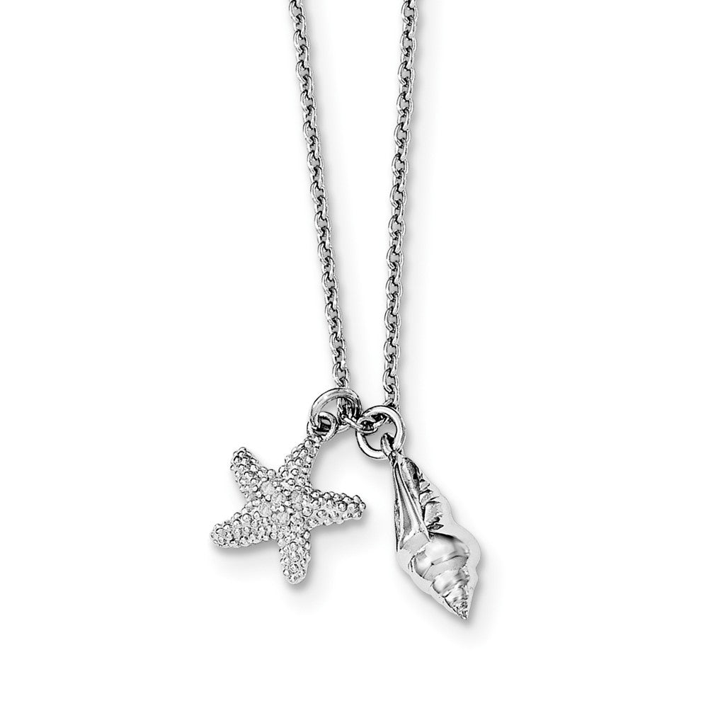 Sophia Jewelers Sterling Silver Diamond Pendant Necklace Gift Ready