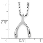 Sterling Silver Diamond Wishbone Pendant Necklace with Rhodium Polish
