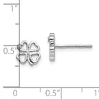 Sophia Jewelers White Ice Sterling Silver Diamond Clover Earrings