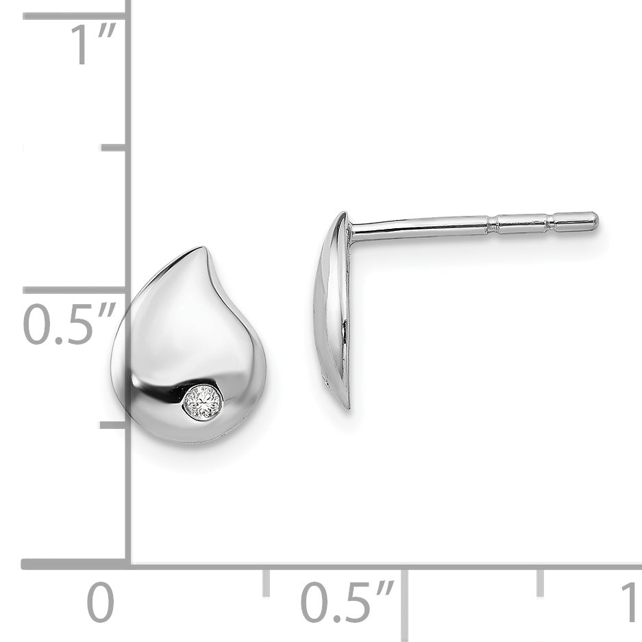 Sophia Jewelers White Ice Diamond Teardrop Earrings in Sterling Silver