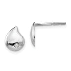 White Ice Sterling Silver Rhodium-plated Diamond Teardrop Post Earrings