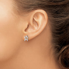 Sophia Jewelers Sterling Silver Diamond Star Earrings Gift Ready