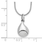Sophia Jewelers White Ice Sterling Silver Diamond Teardrop Necklace with Extender