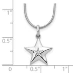 White Ice Rhodium-Plated Sterling Silver Star Necklace with Diamond Charm