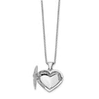 White Ice 925 Sterling Silver Diamond Heart Locket Necklace with Extender