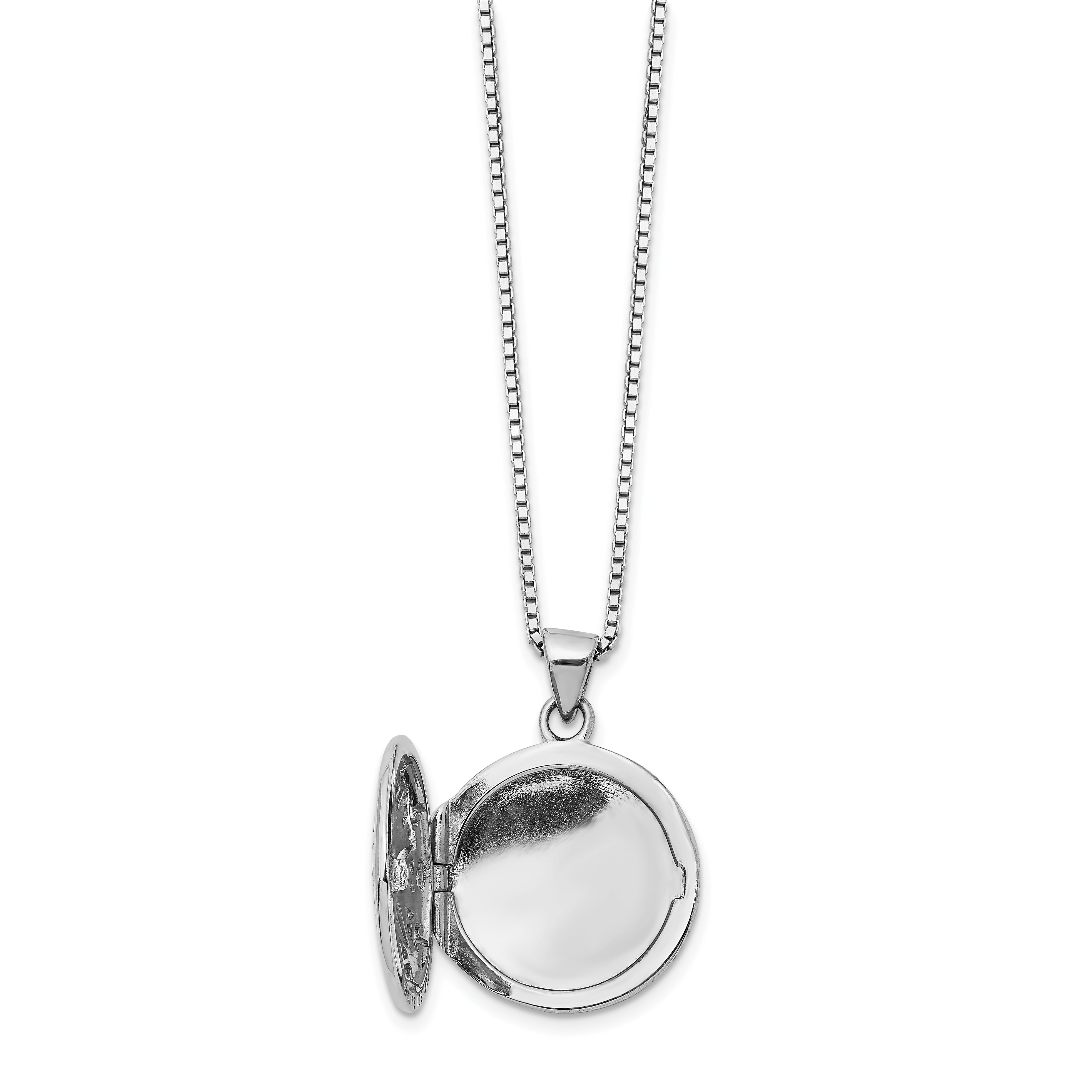 White Ice Sterling Silver Diamond Star Locket Necklace with Extender