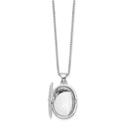 White Ice Sterling Silver Diamond Locket Necklace with Rhodium Finish