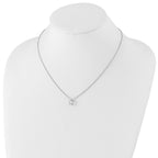 Sophia Jewelers Sterling Silver Diamond Star Necklace with Polished Rhodium Finish
